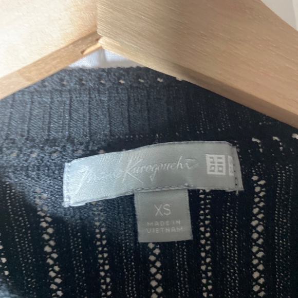 Mame Kurogouchi Uniqlo collab black 3D knit bra detail crop top - Picture 3 of 5